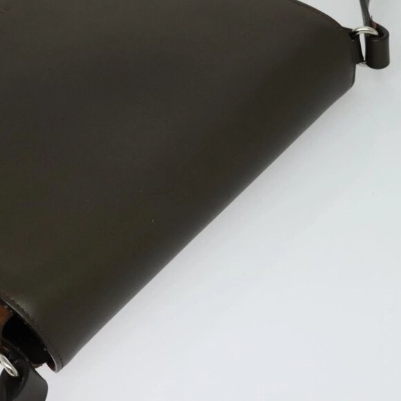 BURBERRY Shoulder Bag Leather Brown Silver Auth BA2042 - Picture 7 of 16